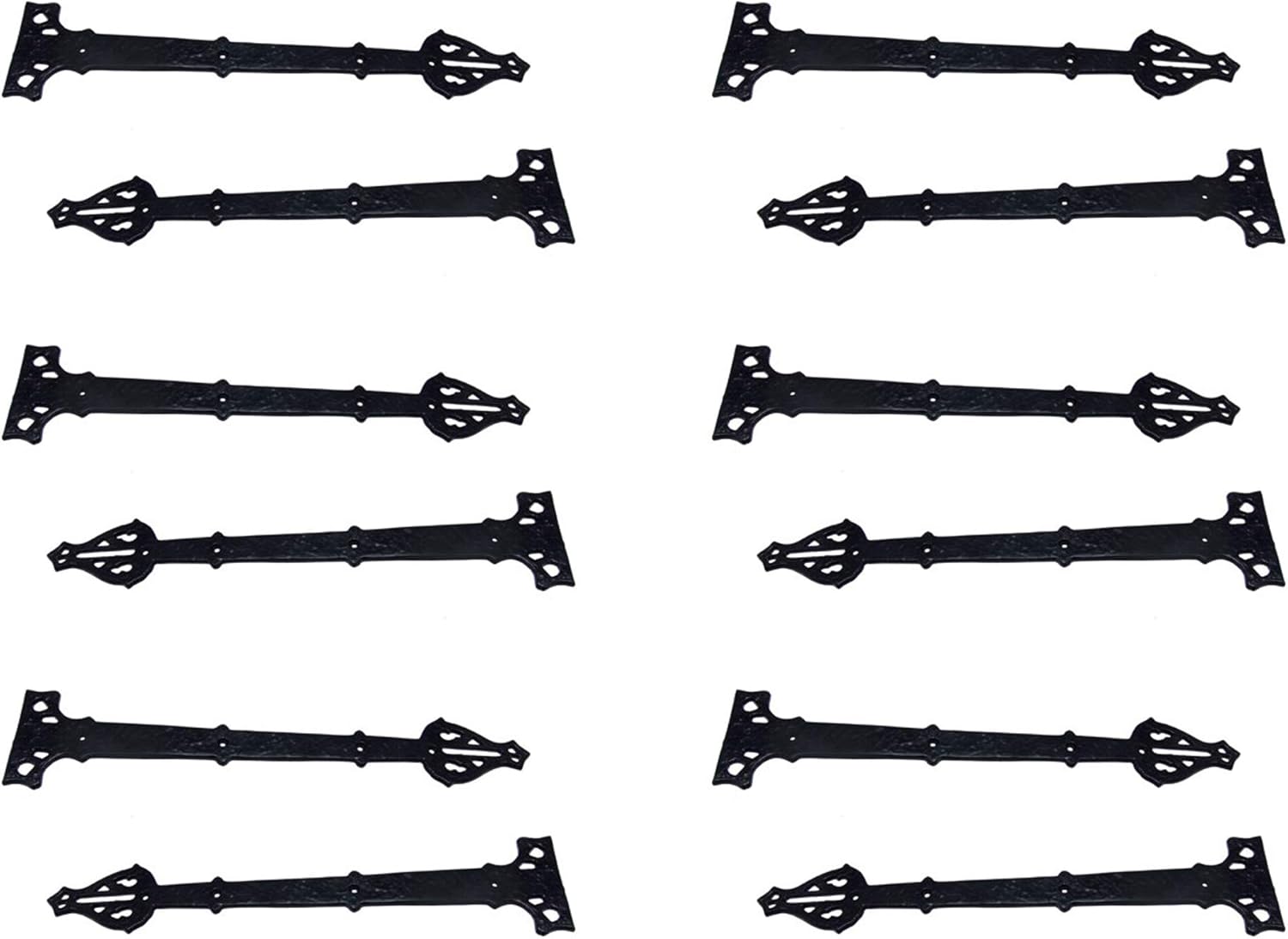 Antique Iron False Hinge Front 18.2 Inch x 8 Pack Black Powder Coated B3851