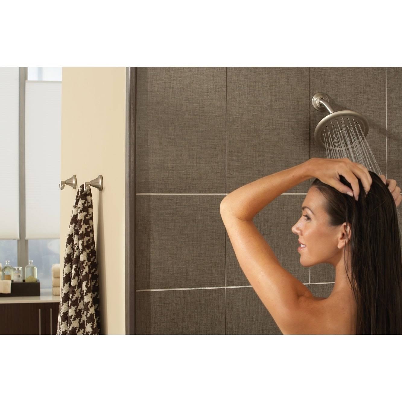 Brushed Nickel Multi Function Rainshower Shower Head Q701