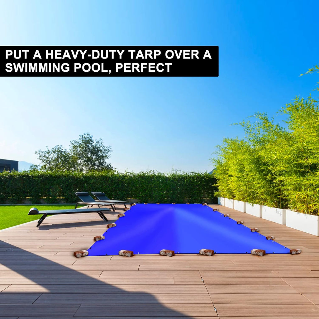 Blue Heavy Duty Waterproof 25x25 Tarpaulin with Metal Grommets D255787