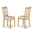 Antique Oak Finish Faux Leather Dining Chair Set of 2 U37164