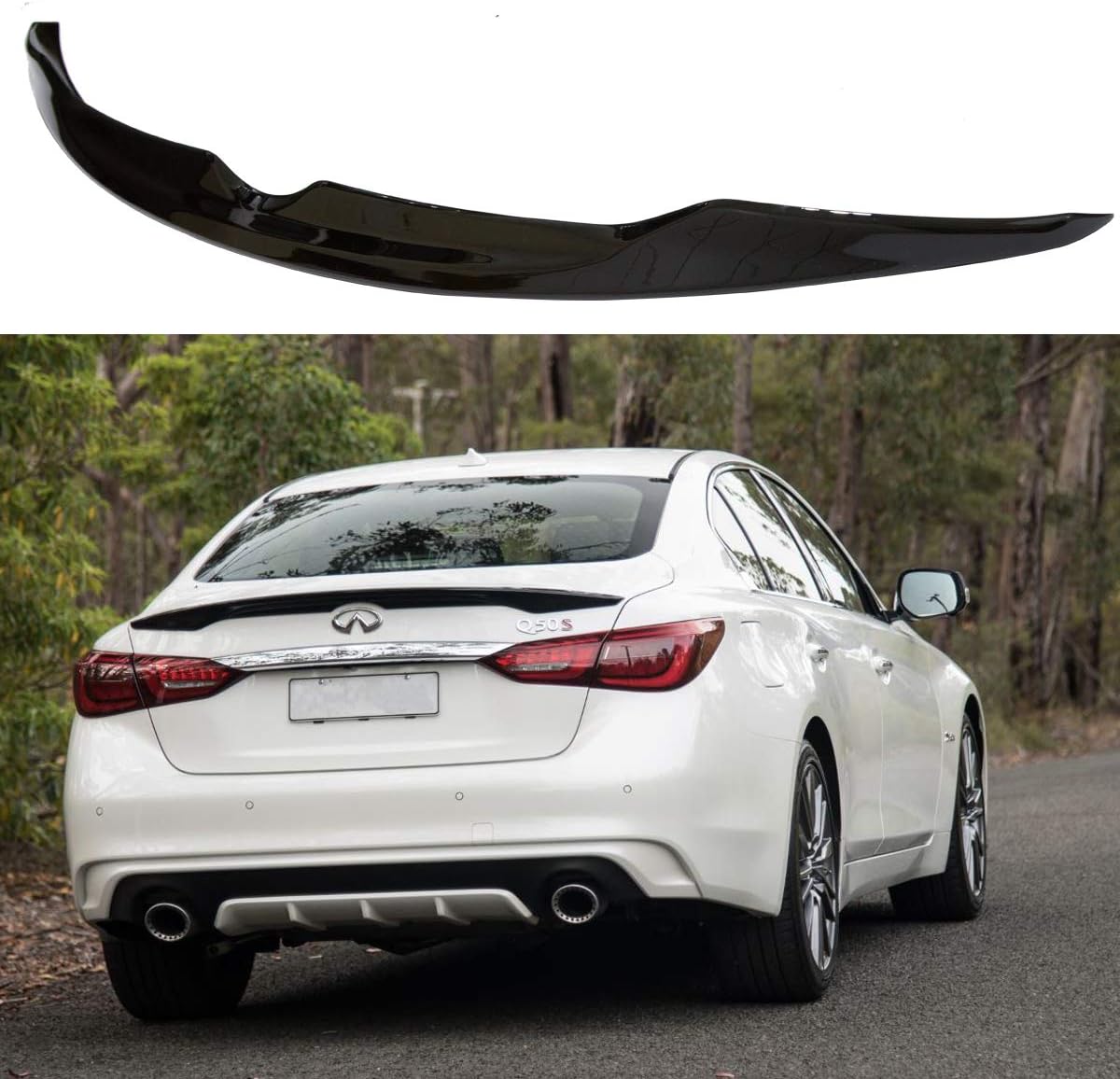 Painted Glossy Black Rear Trunk Spoiler Wing X1839