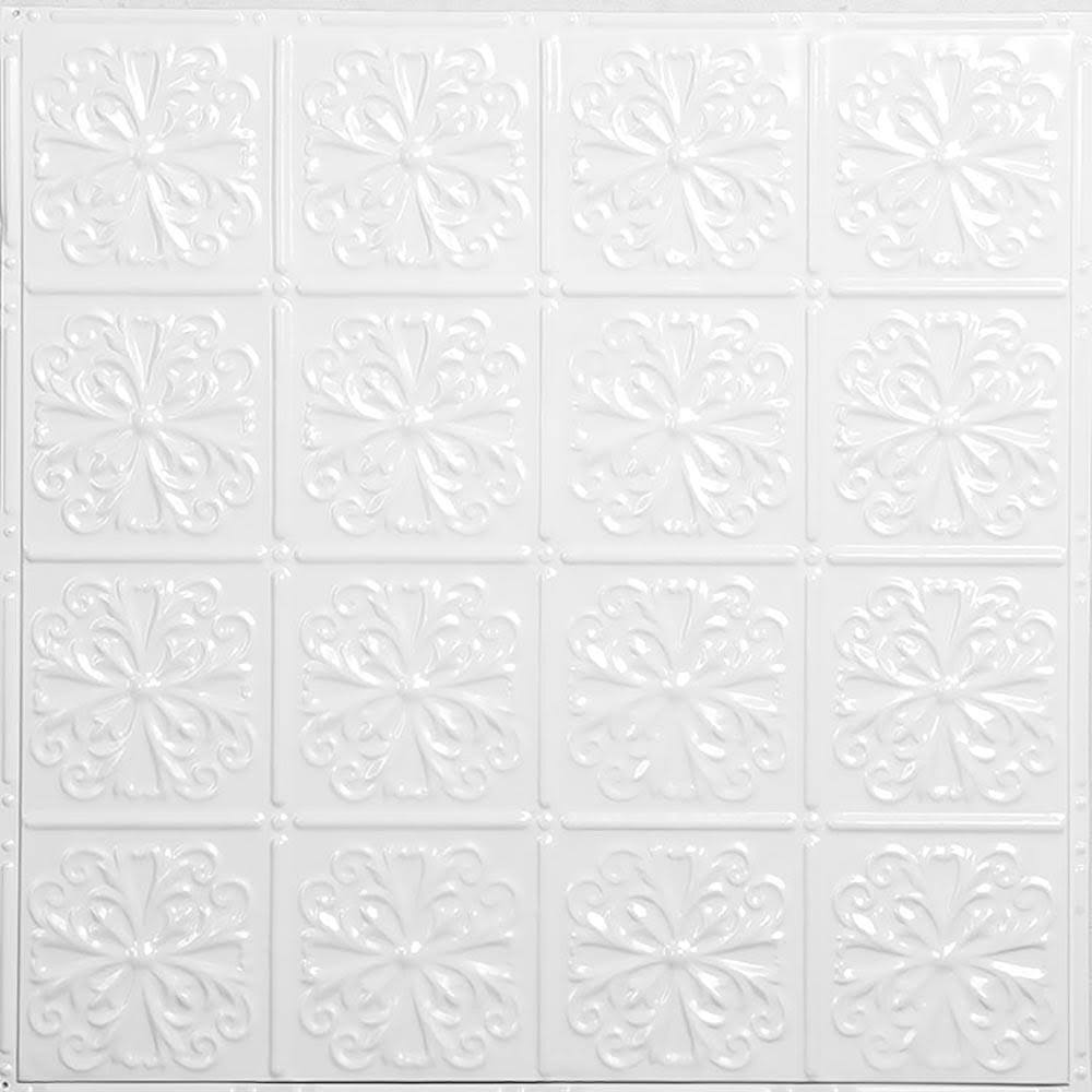 24-in x 24-in Bright White Satin Backsplash Panels M6904