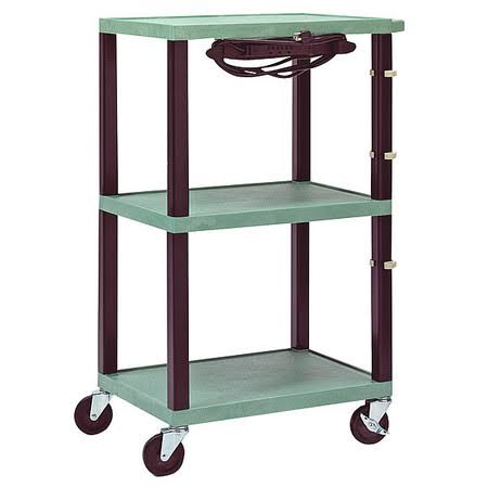 2-Shelf AV Cart with Cabinet, Black Y19410