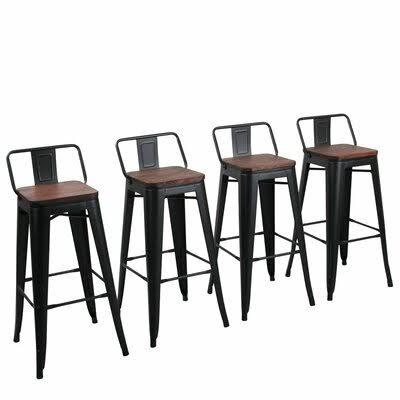 Matte Black Bar Stool E774116
