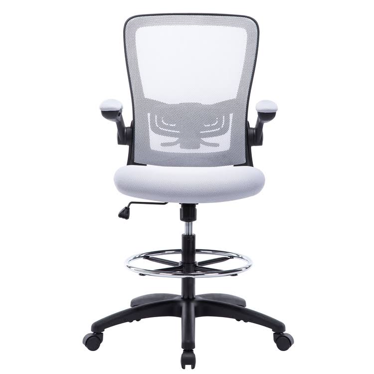 White/Black Mesh Drafting Chair V235741