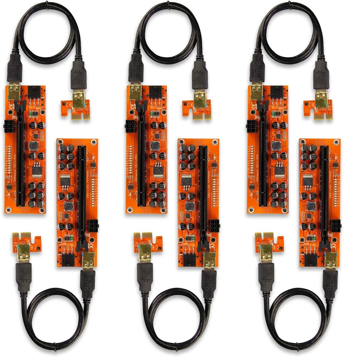 PCIE Riser 1x to 16x Graphic Extension 60cm USB 3.0 Cable Pack of 12 L826