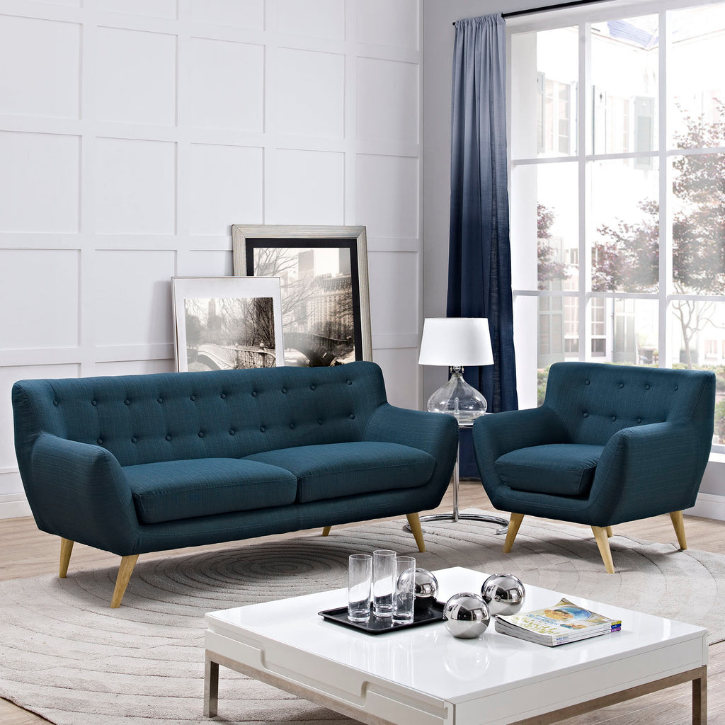 Navy Fabric Two PCS Living Room Set D966279