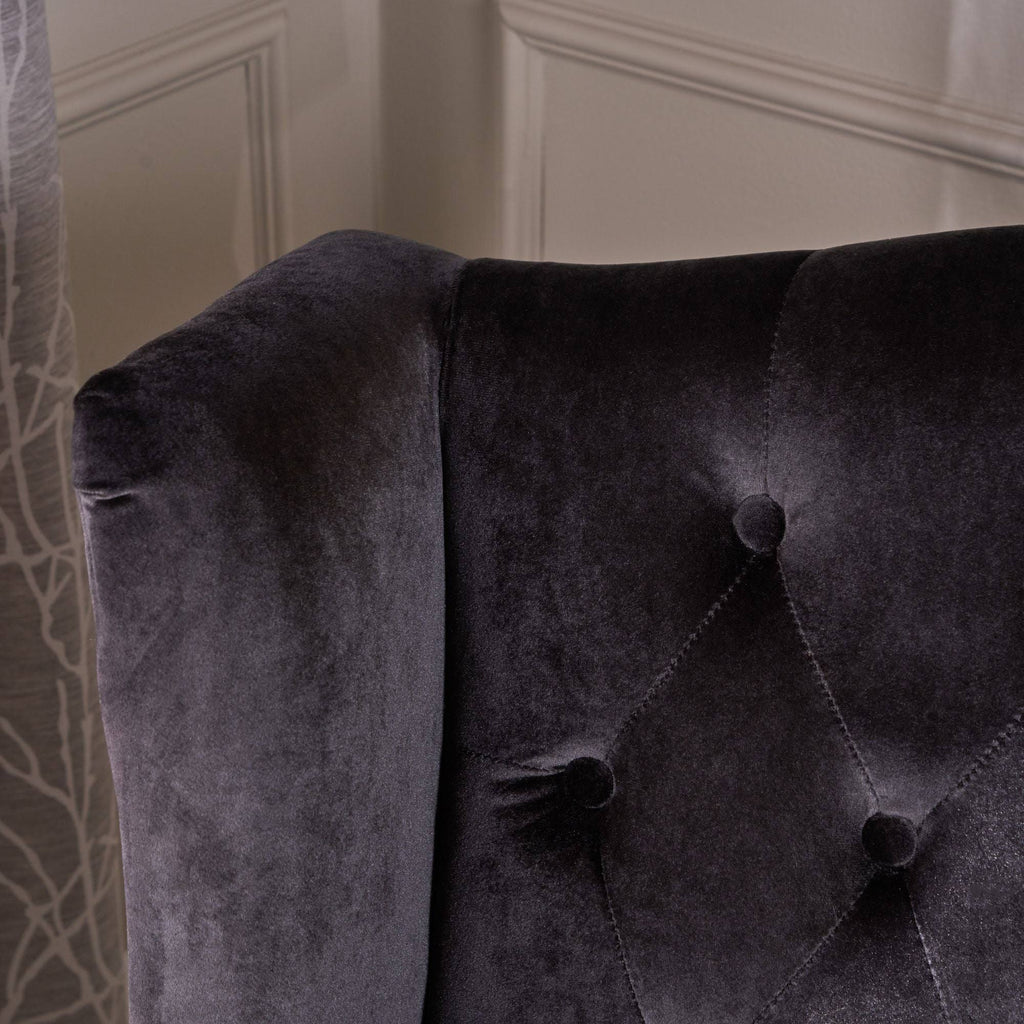 Black and Brown Tufted High Back Loveseat H54894