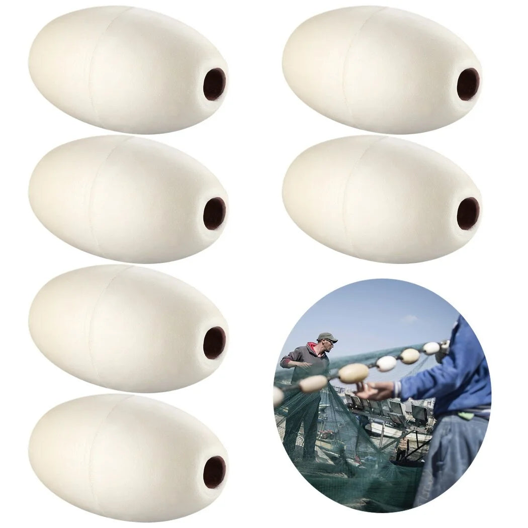 6 PCS Rope Float, 0.7” Hole, 3.5” x 5.5” Oval Water Float Y4588