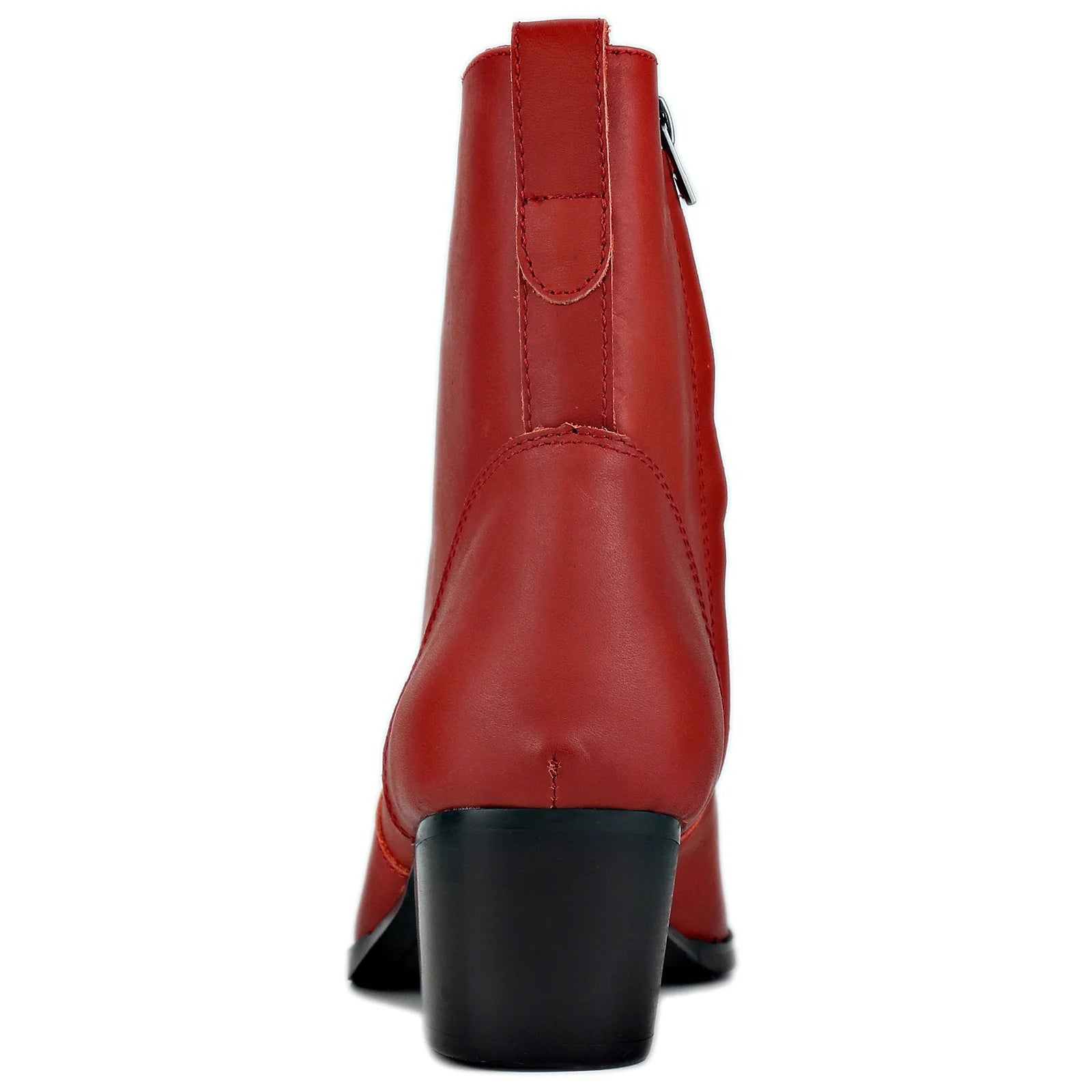 Red Leather Chelsea Boots G263
