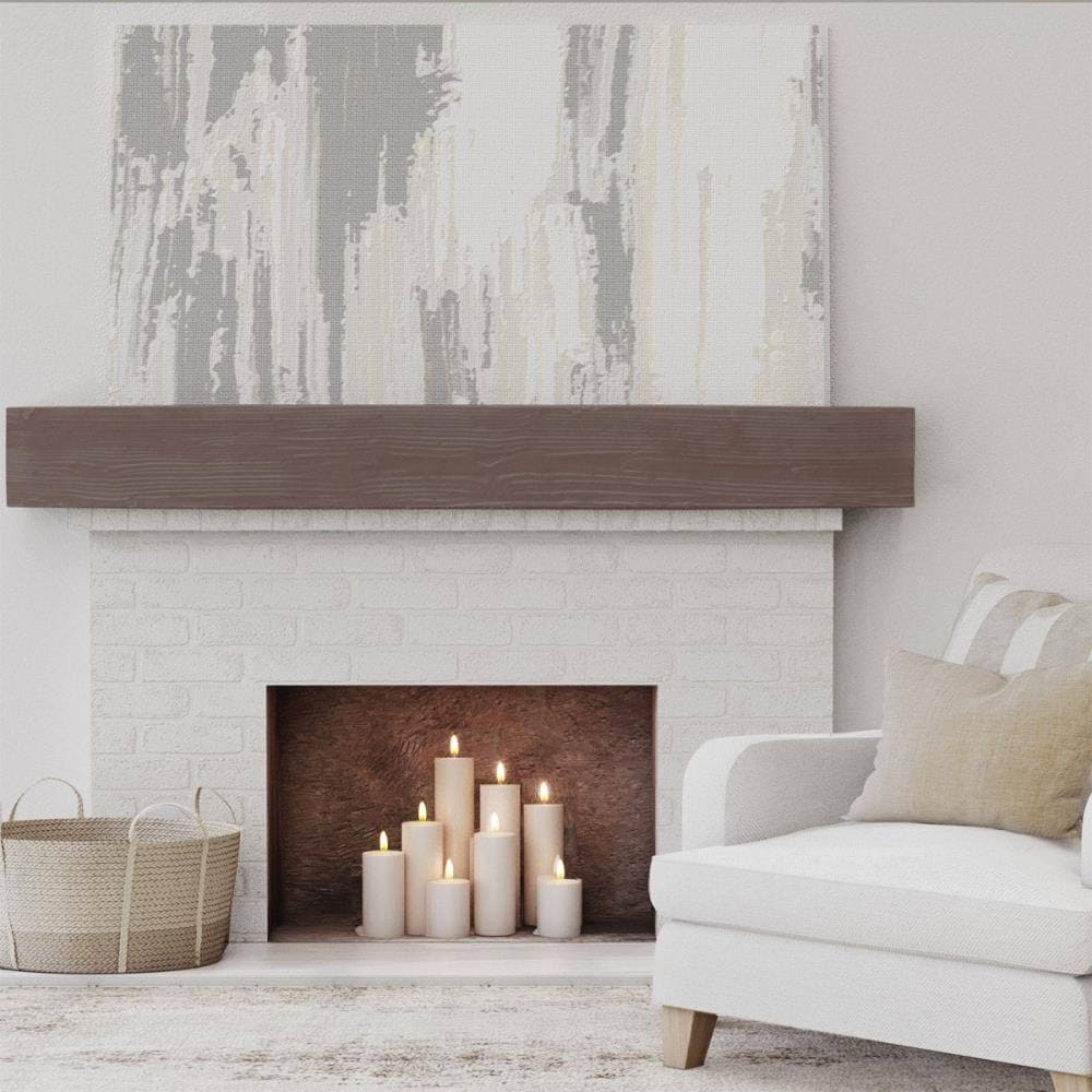 Sandblasted Faux Wood Fireplace Mantel, Aged Pecan C715