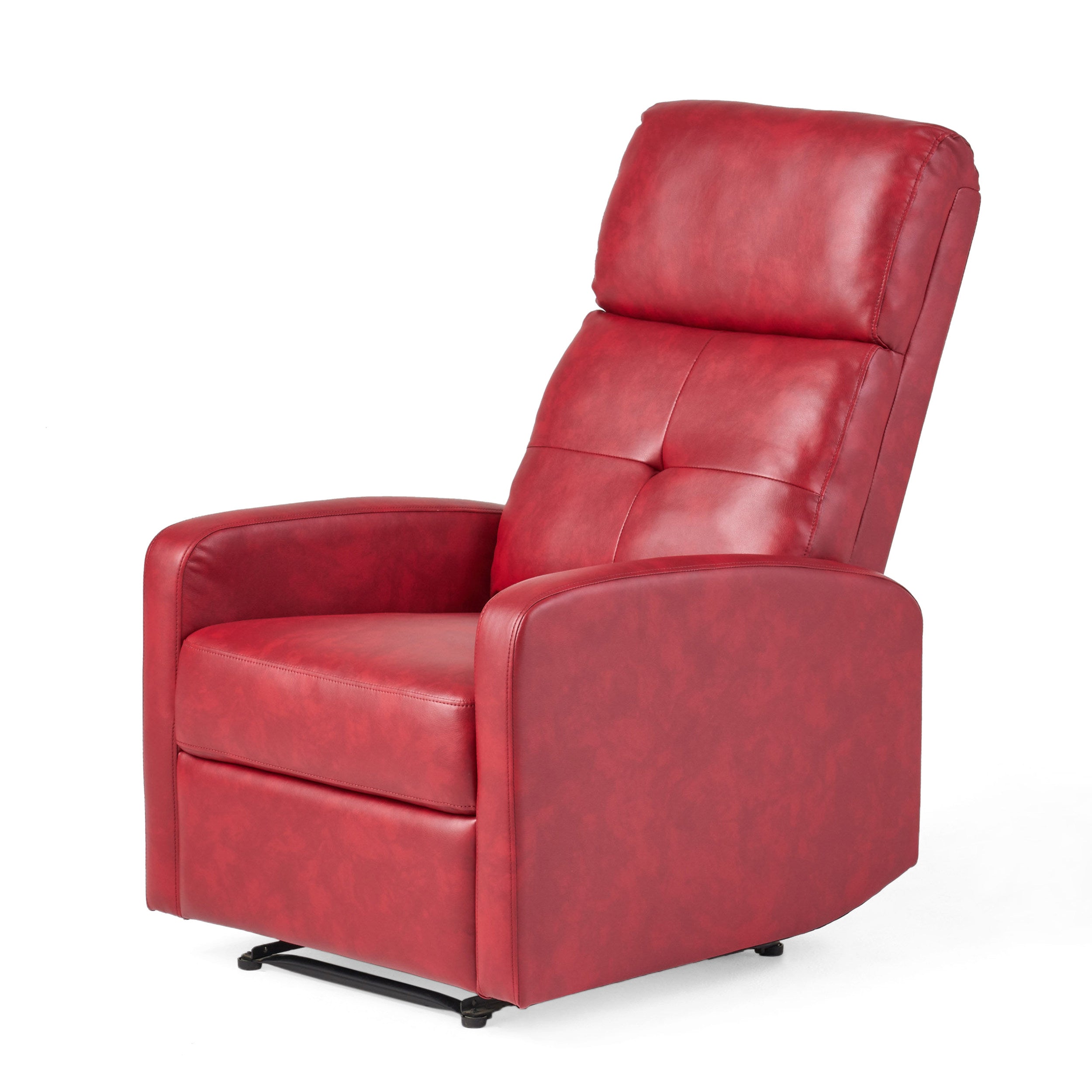 Red Faux Leather Recliner F848