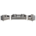 Pink Velvet Sofa Loveseat Chair Set V8245