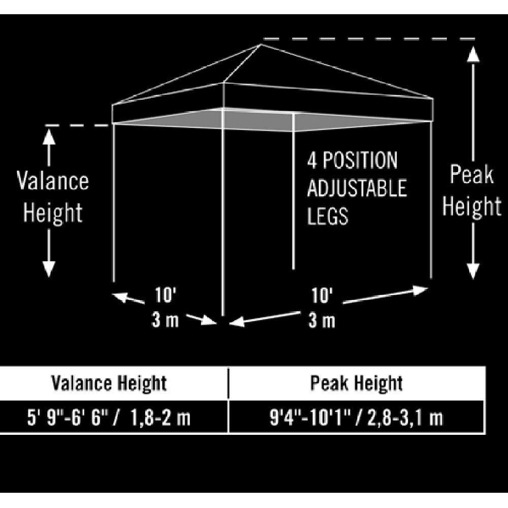 10x10 Straight Leg Pop Up Canopy Y28471