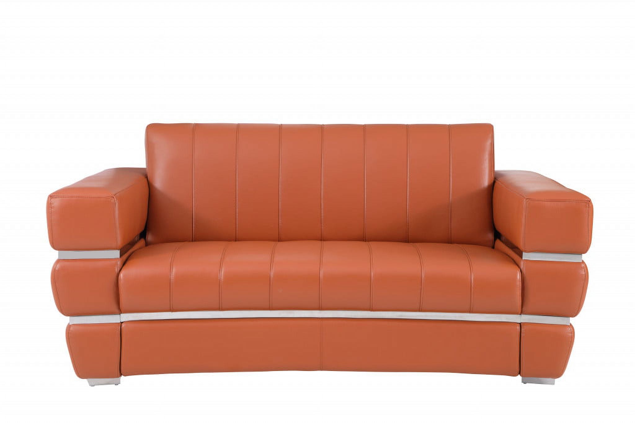 Camel Italian Leather Six Person Seating Set Z7404