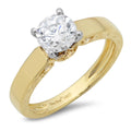 14K Yellow White Gold Solitaire Engagement Ring A12518