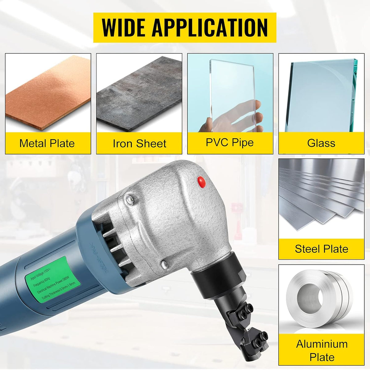 380W Electric Metal Nibbler Cutter with Storage Case V28441