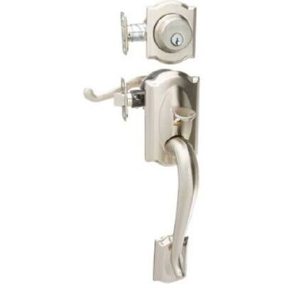 Satin Nickel Double Cylinder Handleset Y93555