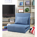 Blue Linen 5 Position Adjustable Convertible Floor Chair I281