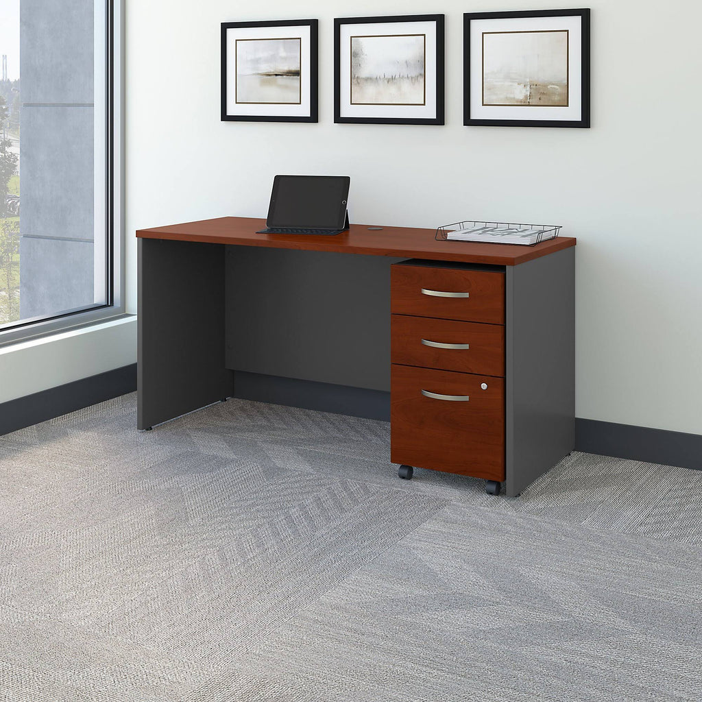 60W x 24d Office Desk with Mobile File Cabinet U9487