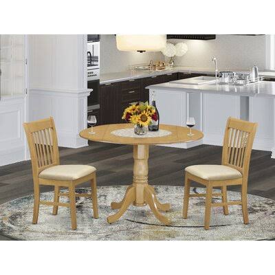 Oak Drop Leaf Solid Wood Dining Set 3 Pieces P250341
