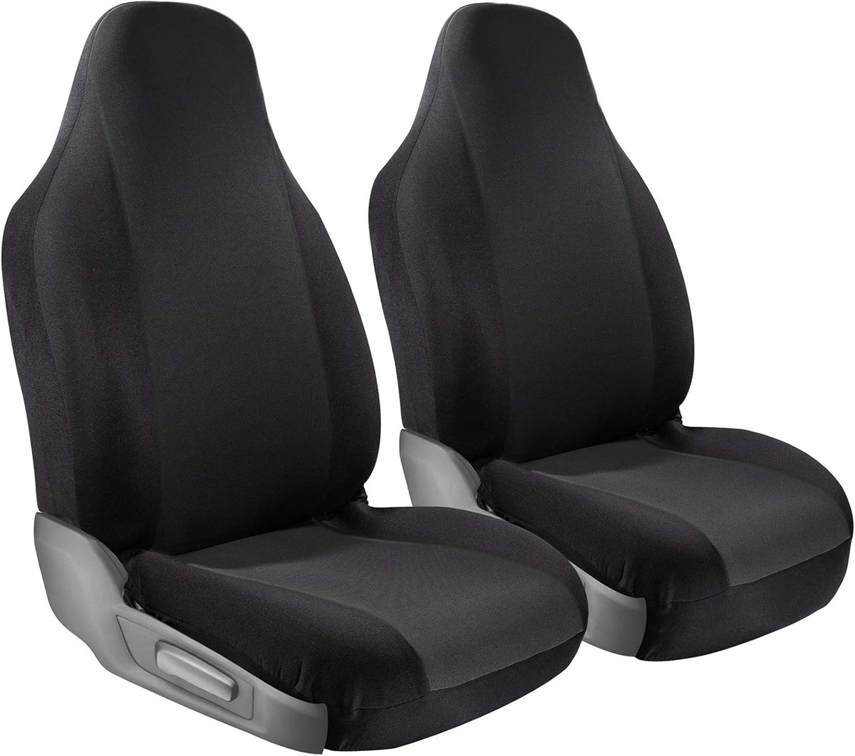 2 pc Set Poly Cloth Black Red Gray Car Seat Cover H2891