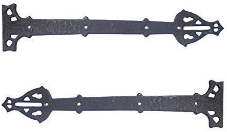 Antique Iron False Hinge Front 18.2 Inch x 8 Pack Black Powder Coated B3851