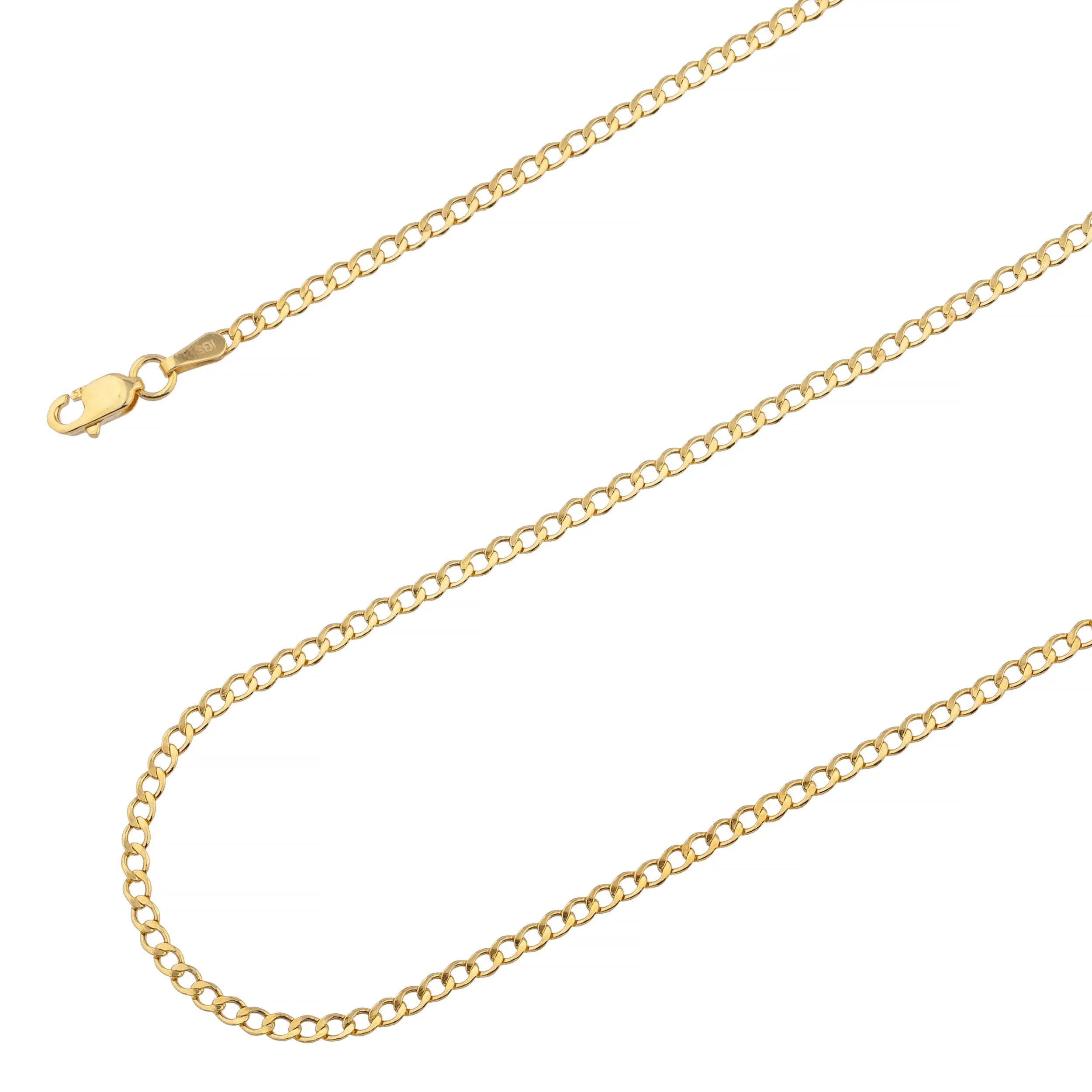 925 Sterling Silver Hollow Cuban Curb Link Chain Necklace K5294