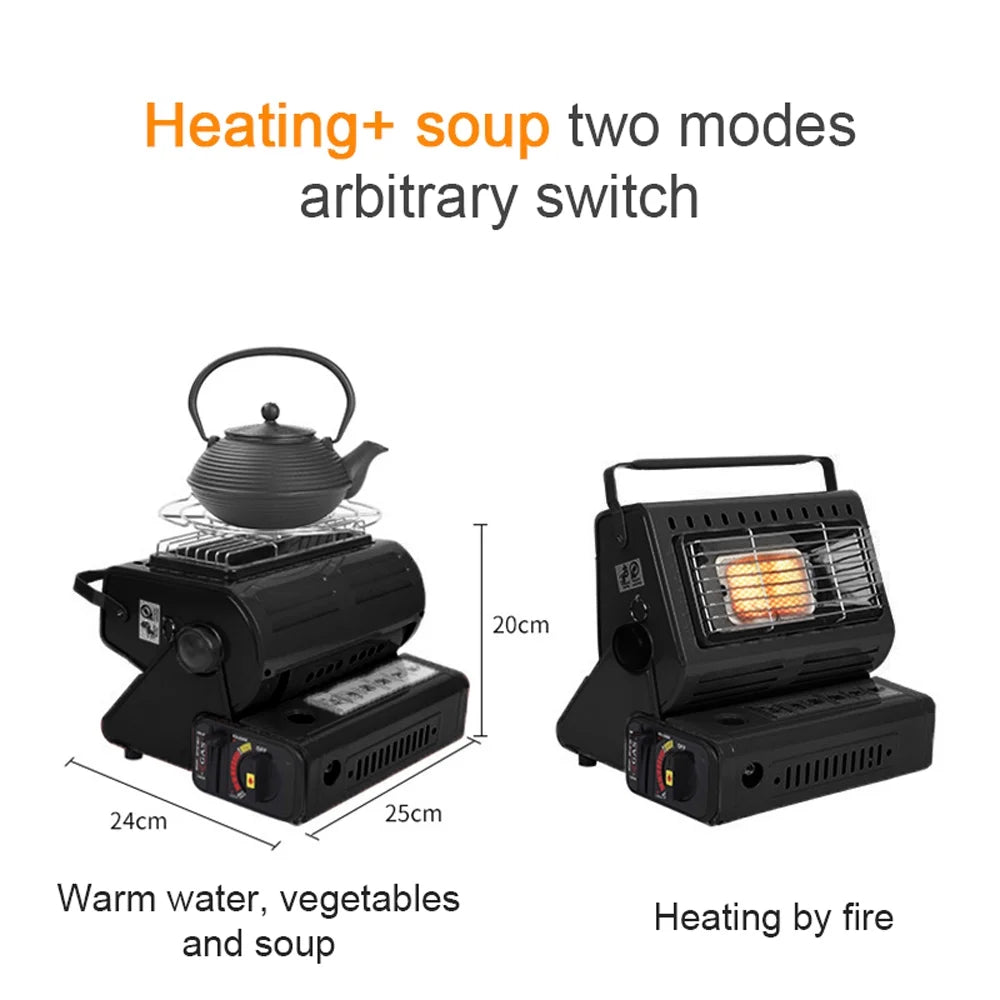1300W Ceramic Gas Outdoor Camping Black B7121