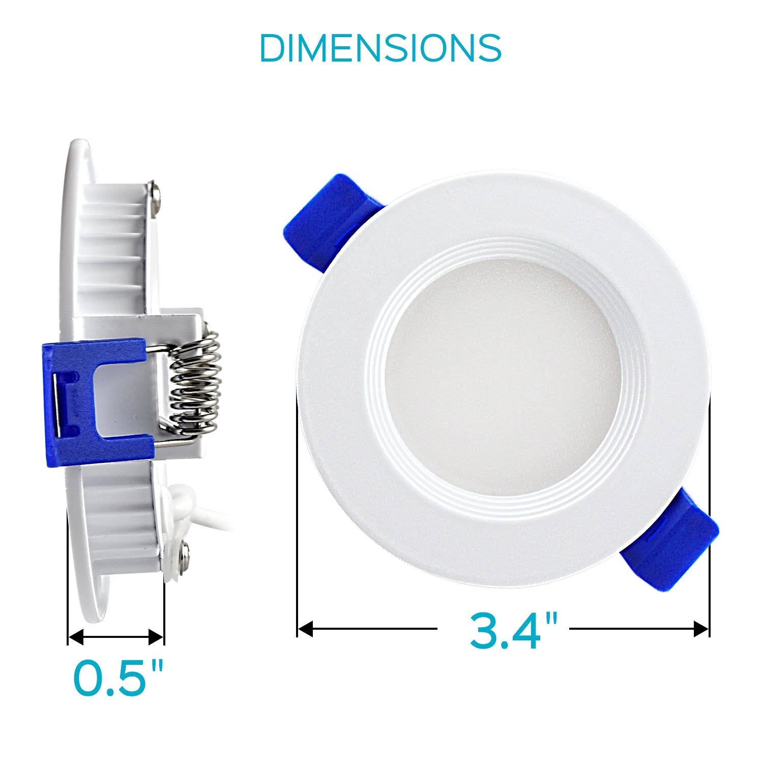 3 inch Ultra Thin LED Recessed Light with Junction Box, 7W, 5000K Dimmable, 450 Lumens S847425