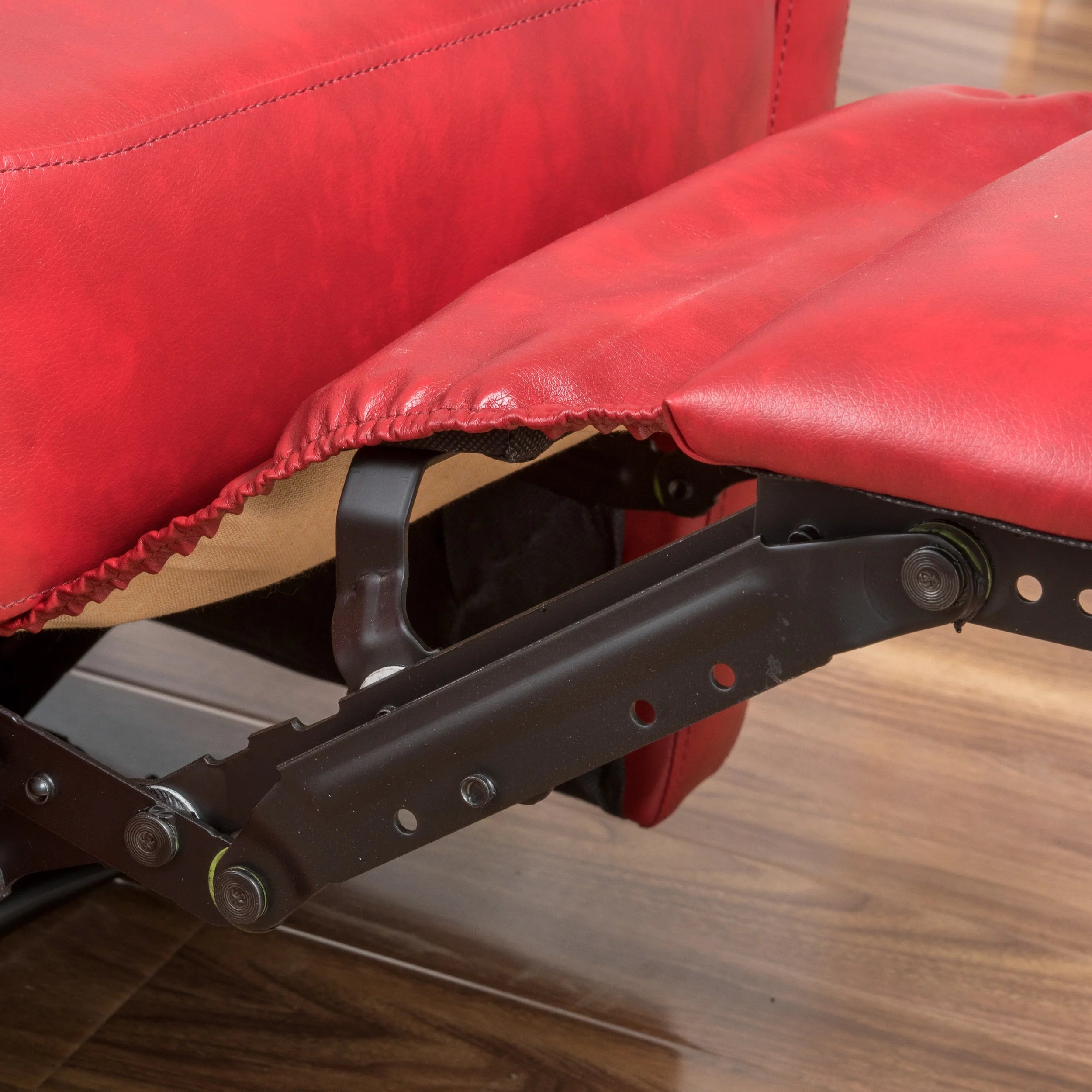 Red Faux Leather Recliner F848