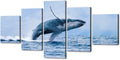 Blue Clear Ocean Seascape Canvas Wall Art with Frame 50''Wx24''H F7088