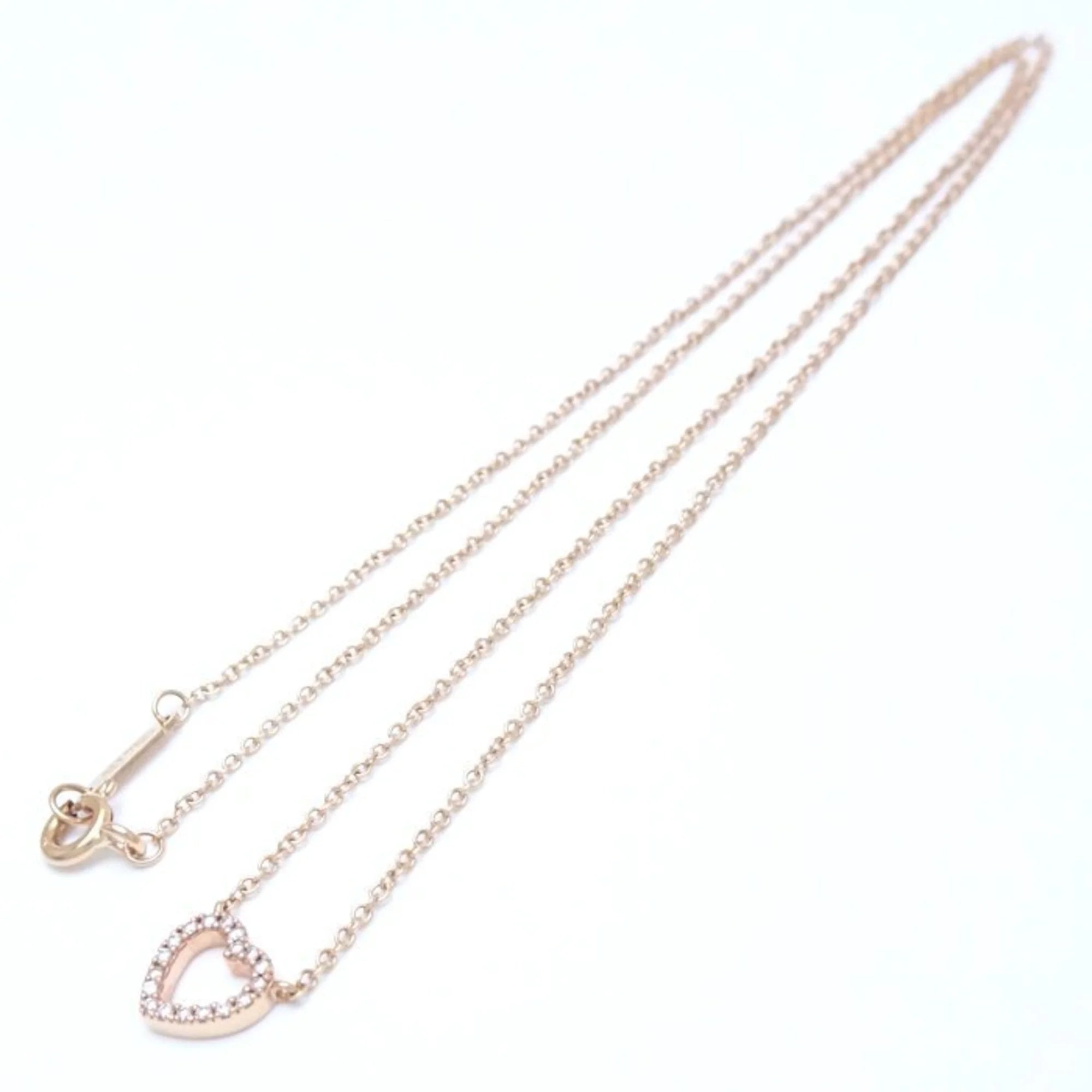 Tiffany Metro Heart Necklace Diamond Pink Gold Rose S299833