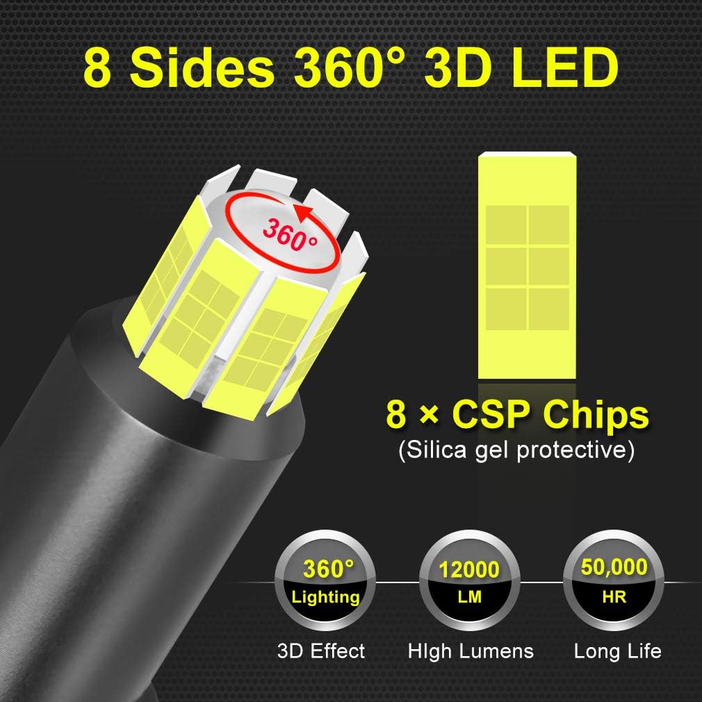 H11 H8 LED Headlight Bulbs, 6000K 12000LM, Pack of 2 N771