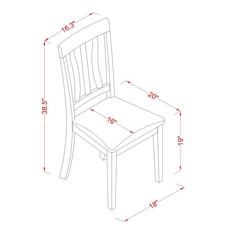 Antique Oak Finish Faux Leather Dining Chair Set of 2 U37164