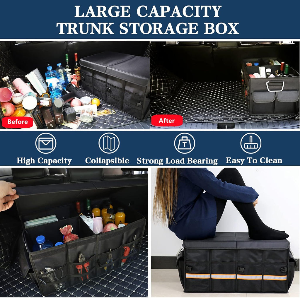 Black Pack of 2 Collapsible Car Trunk Organizer V914521