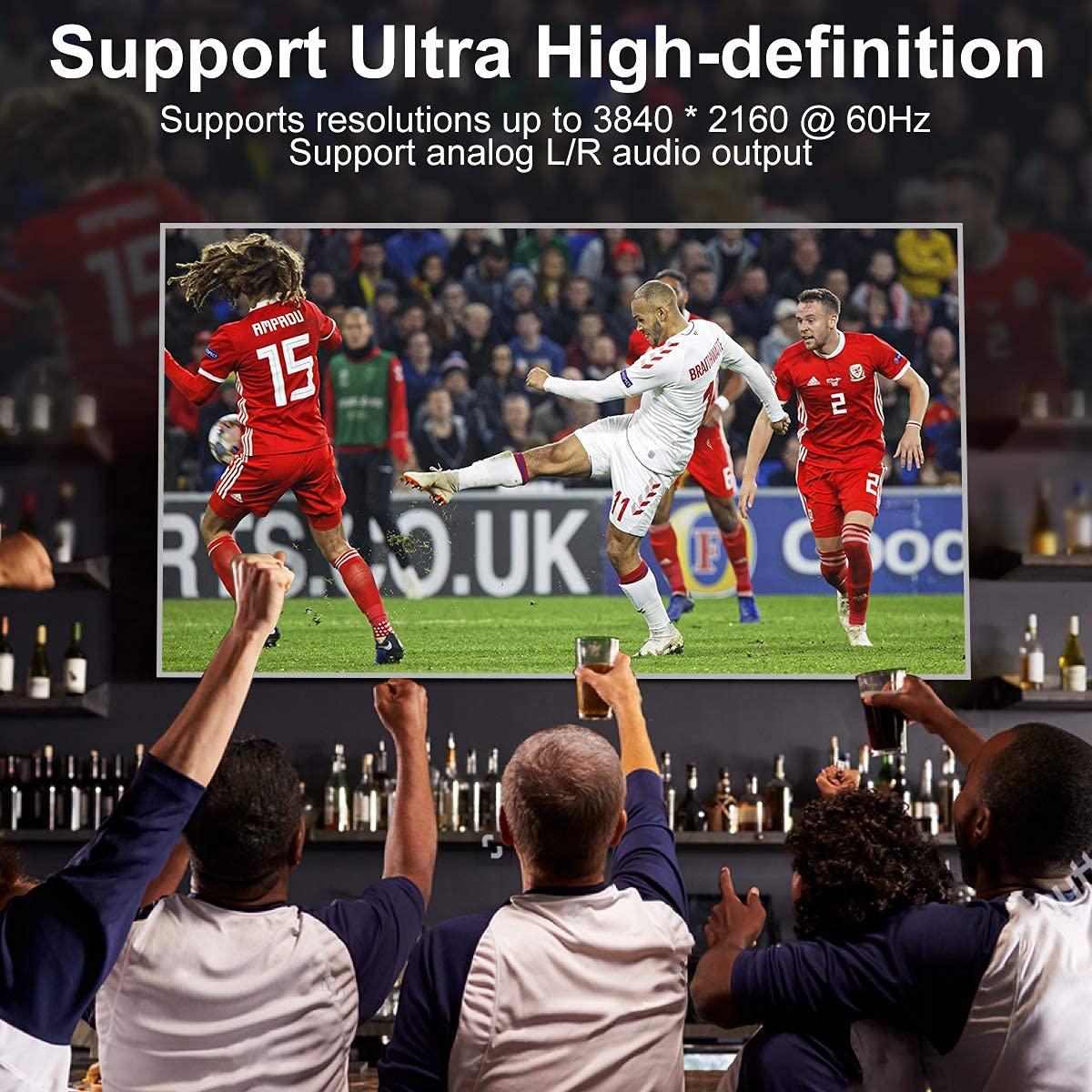 HDMI KVM Switcher 4K 60Hz USB 2.0 with 2 Pcs 5ft KVM Cables L805