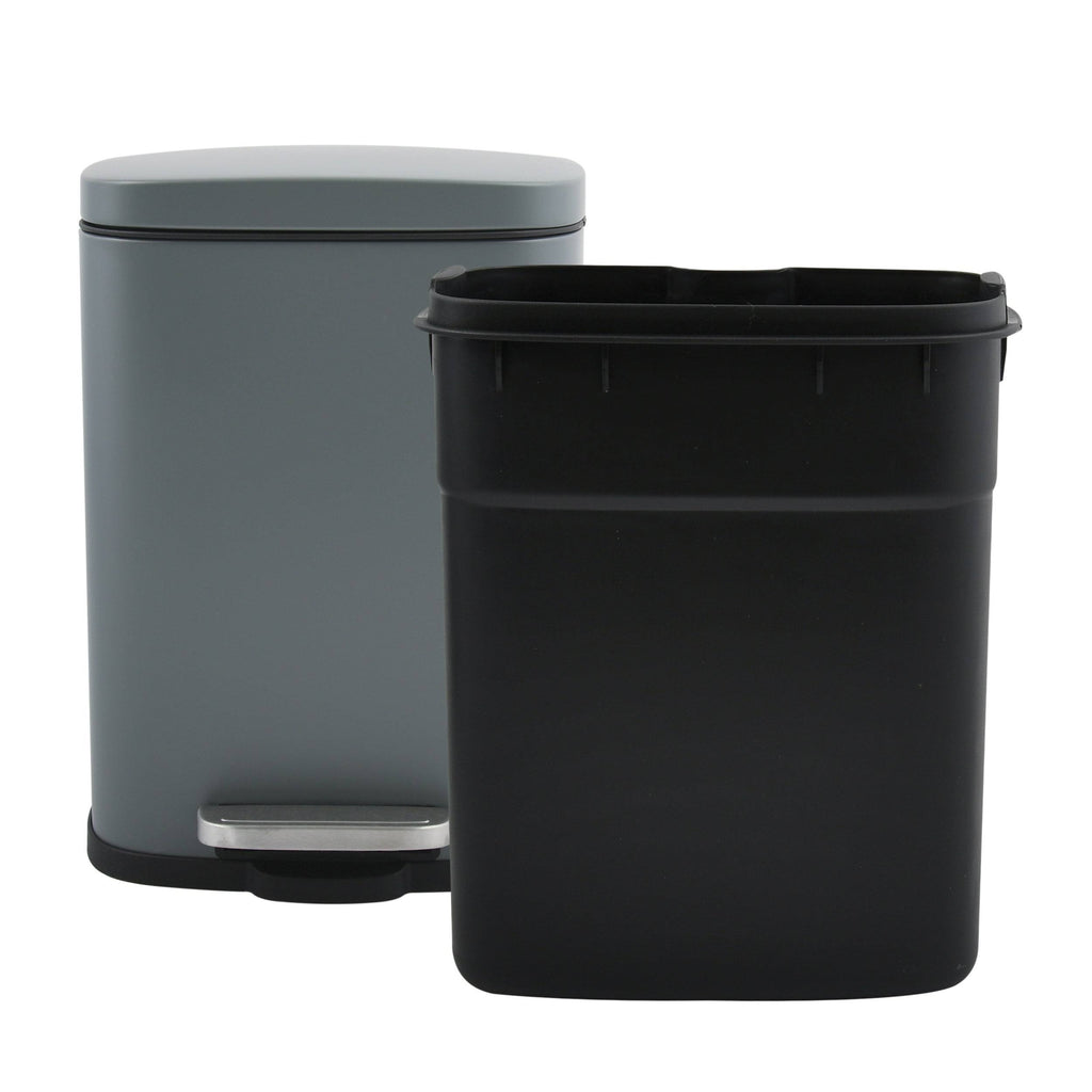 Matte Dark Gray Stainless Steel Step Trash Can F458