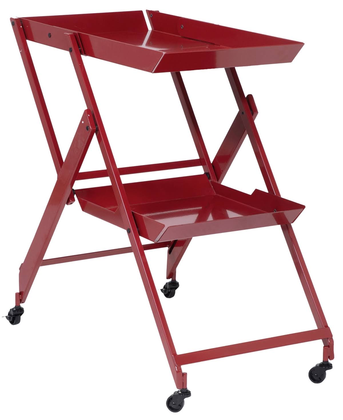 Red Folding Server Cart A53433