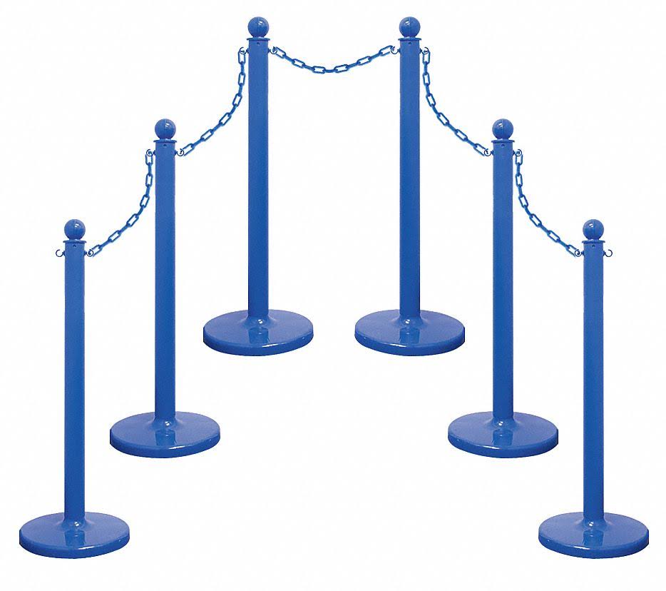 Medium Duty Stanchion and Chain Kit, Blue N531