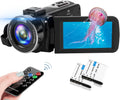 2.7K 30 FPS 42MP 18X Digital Camera Camcorder with Flip Screen and Two Batteries O384671