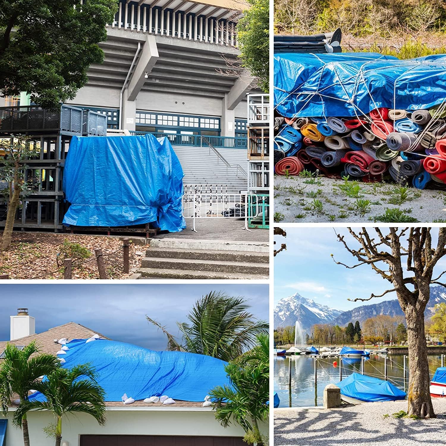 Blue Heavy Duty Waterproof 25x25 Tarpaulin with Metal Grommets D255787
