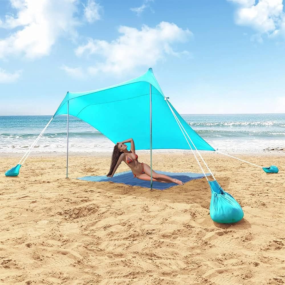 Teal 7X7.5FT Pop Up Sun Shade Canopy Tent with UPF50+ Protection C3949