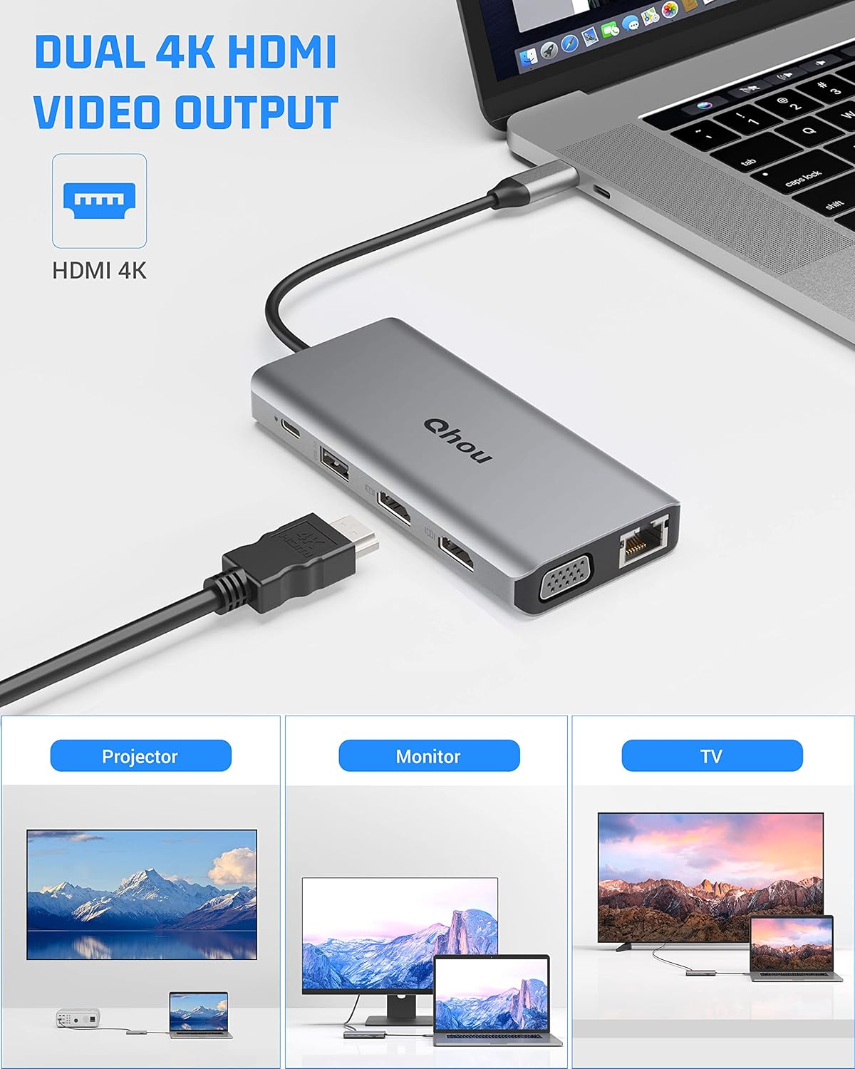 13 in 1 USB C Hub with 4K Dual HDMI Y30587