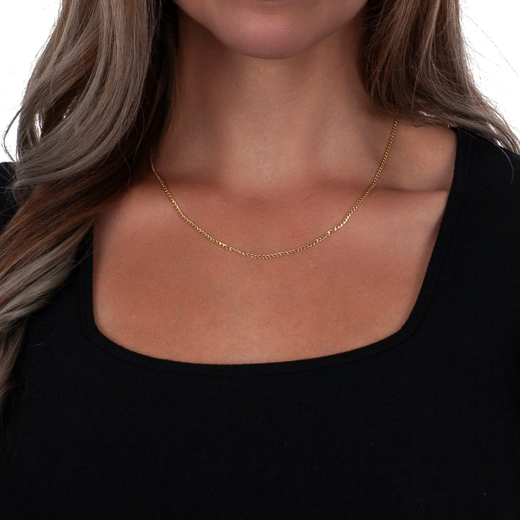 925 Sterling Silver Hollow Cuban Curb Link Chain Necklace K5294