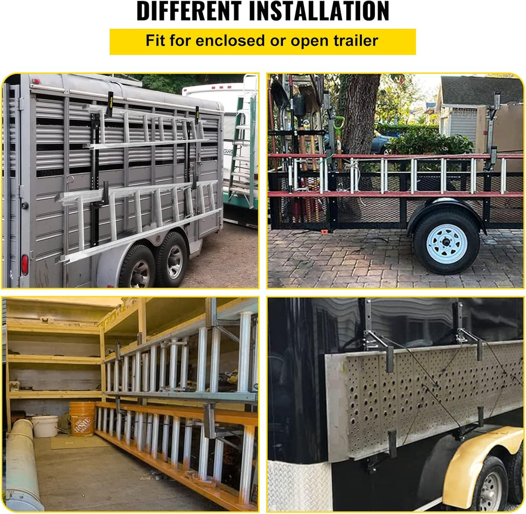Black Steel Trailer Ladder Rack K7559