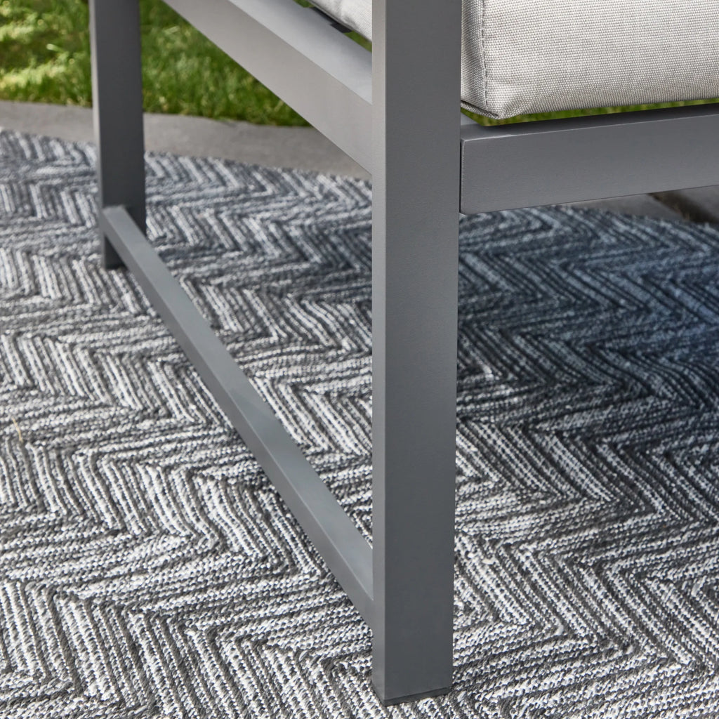 Gray Outdoor Metal Chair with Seat Cushions K82160
