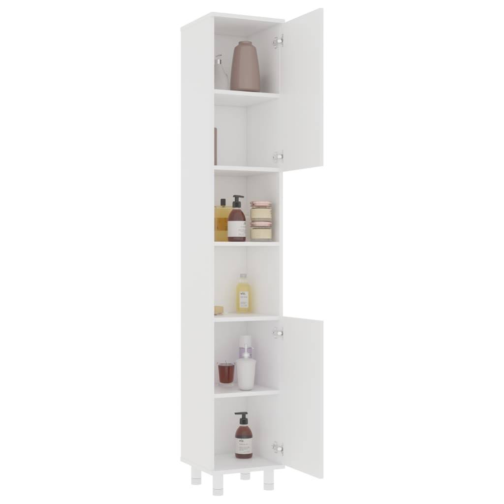 White and Sonoma Oak Bathroom Cabinet Chipboard I60201