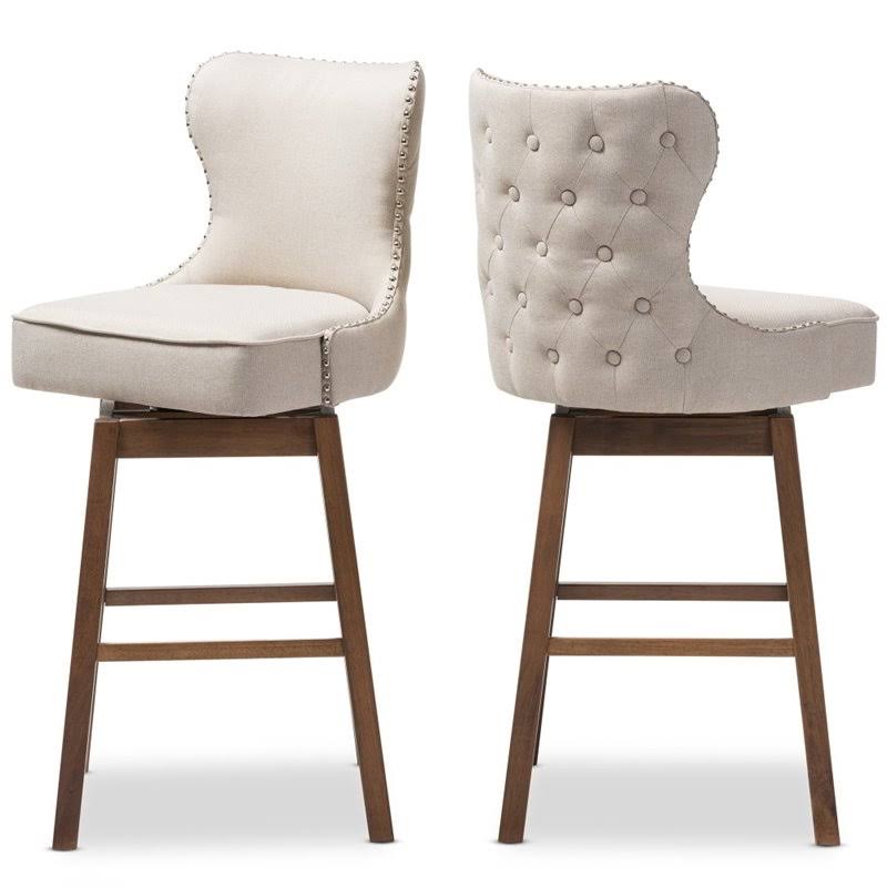 Swivel Barstool in Light Beige (Set of 2) A437722