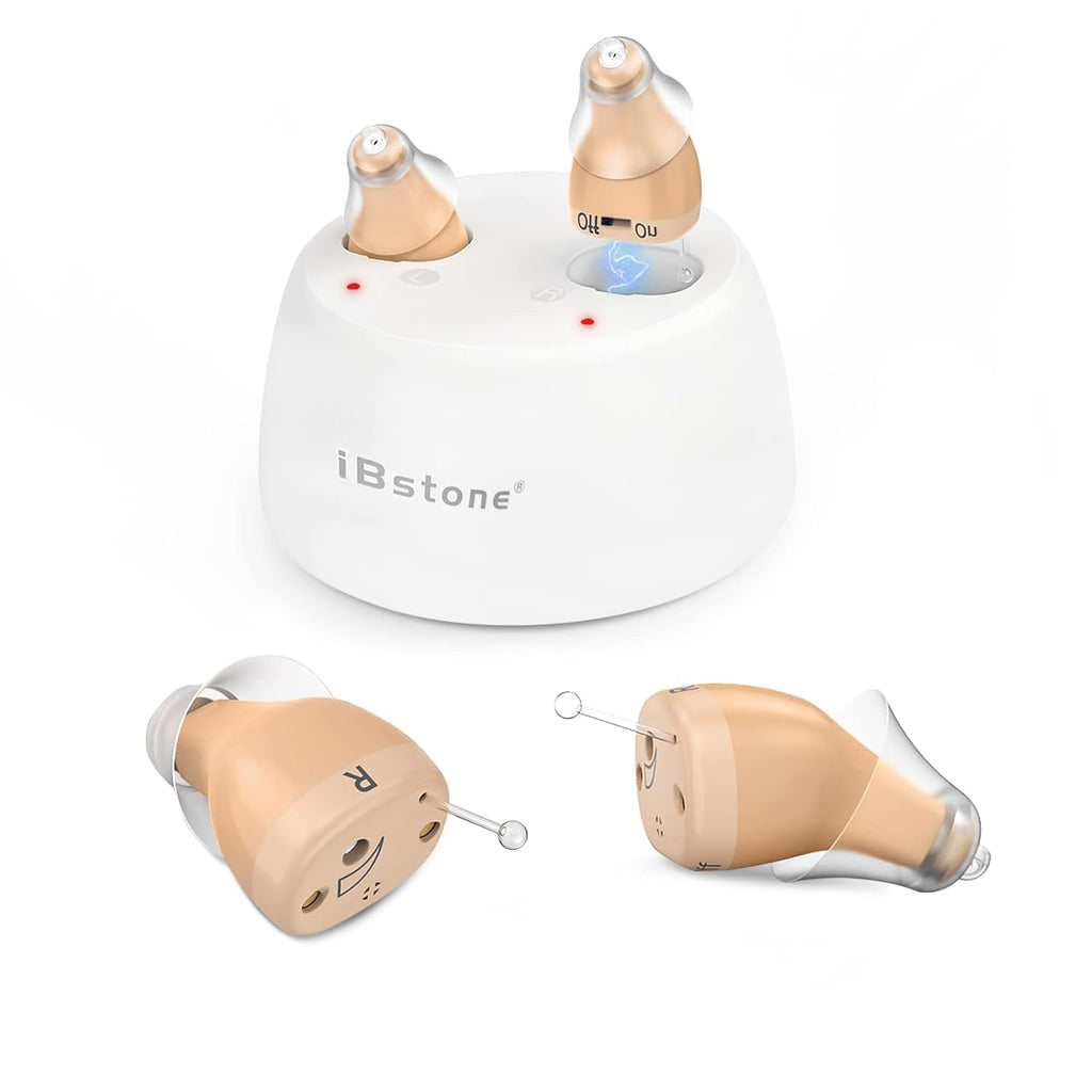 Beige Rechargeable Mini Completely-in-Canal Hearing Aid, Pair O151585
